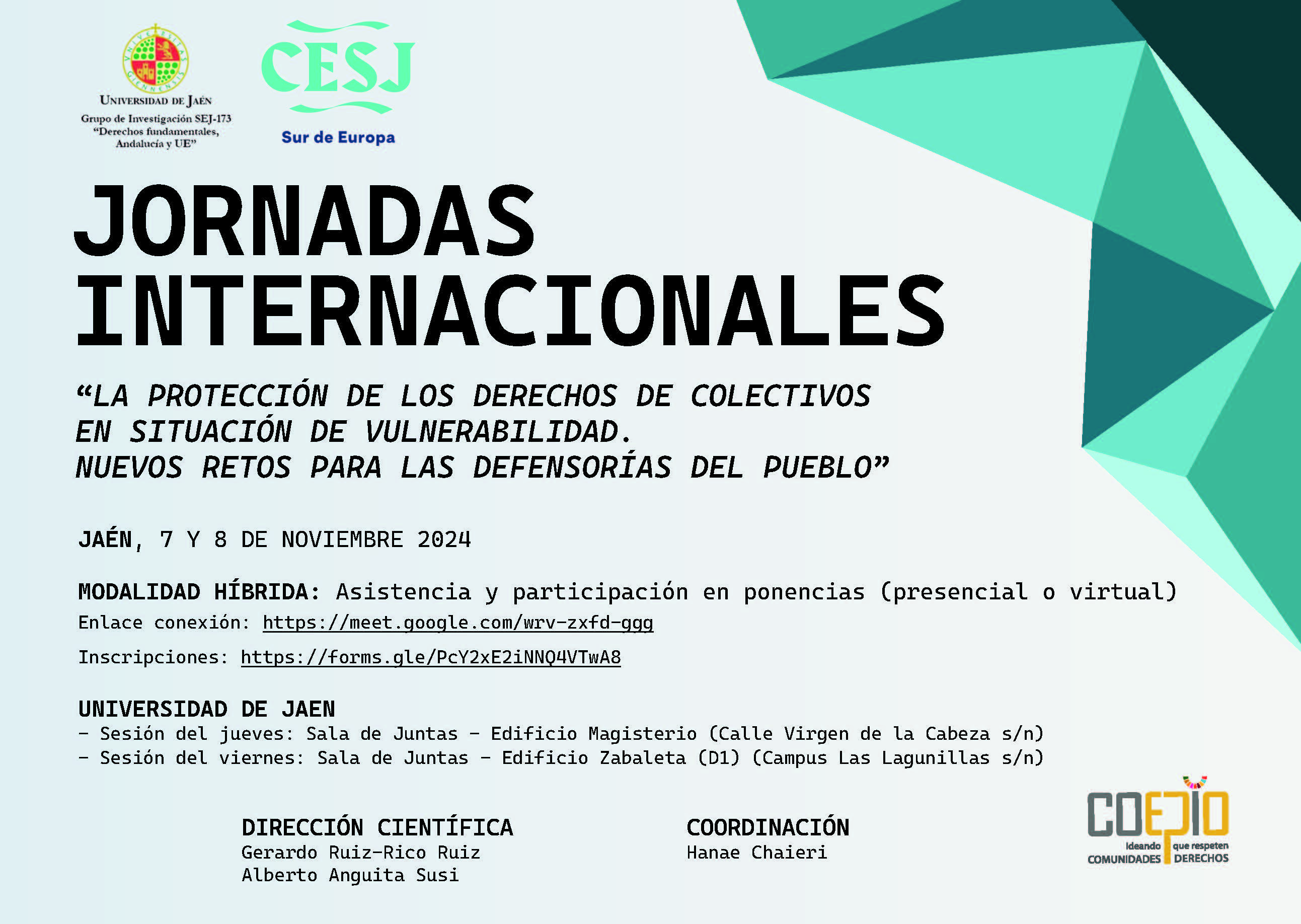 Jornadas internacionales: “La protección de los derechos de colectivos en situación de vulnerabilidad. Nuevos retos para las Defensorías del Pueblo”